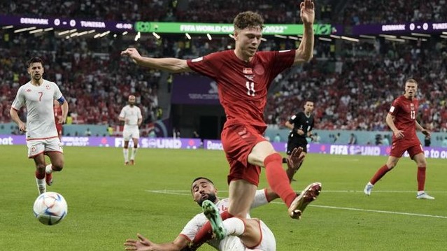 Result World Cup 2022: Denmark vs Tunisia Beri Hasil Imbang (AP/Hassan Ammar)