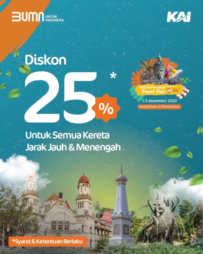KAI Tebar Diskon Tiket Kereta Api 25%, Cek Daftar Rutenya!