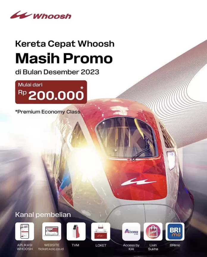 Tarif Promo Kereta Cepat Whoosh Mulai Rp200 Ribu Selama Desember 2023