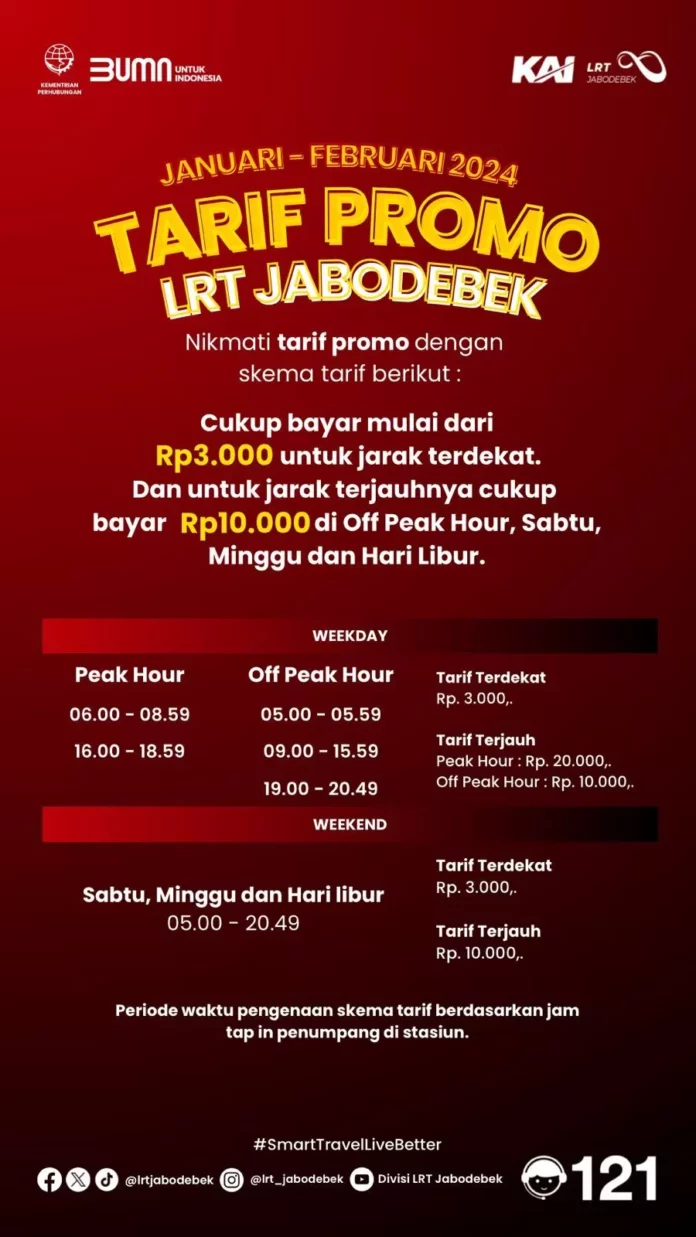 LRT Jabodebek Tambah Jadwal Perjalanan dan Terapkan Tarif Promo
