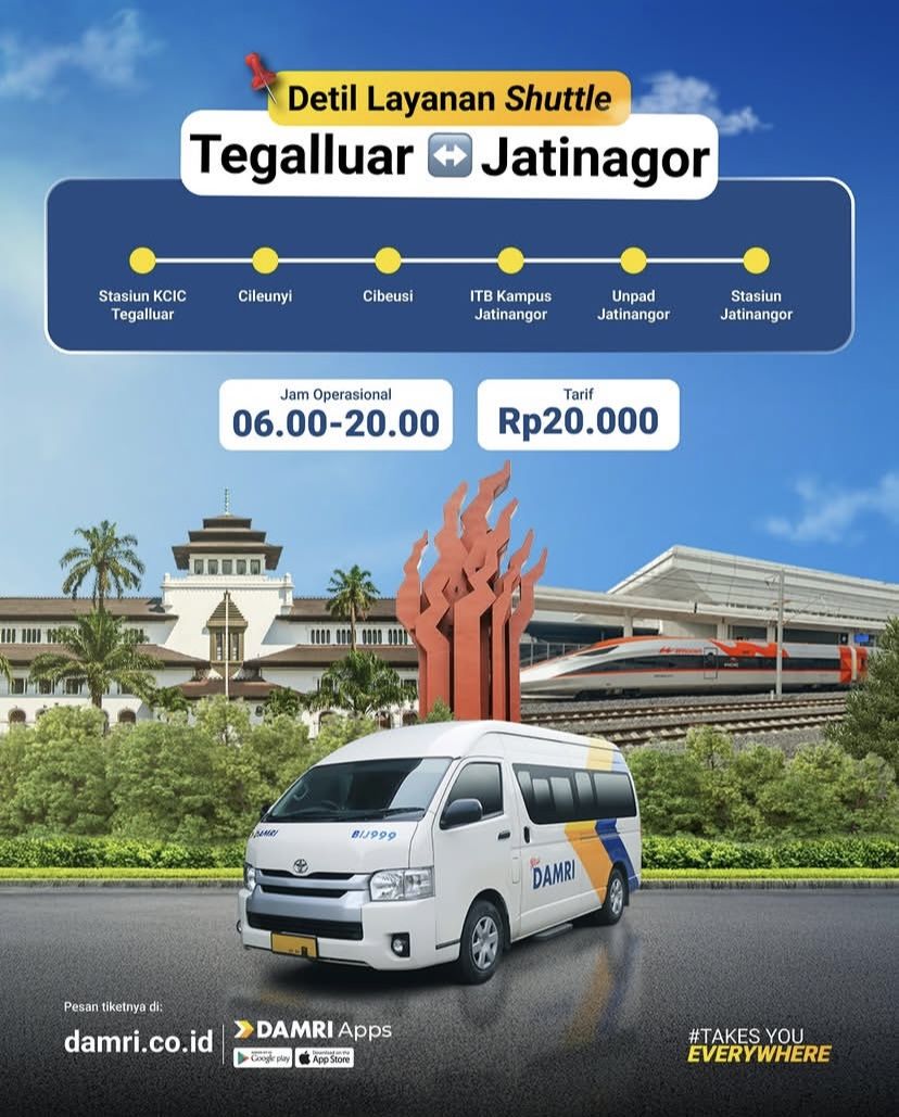 Rute layanan shuttle DAMRI